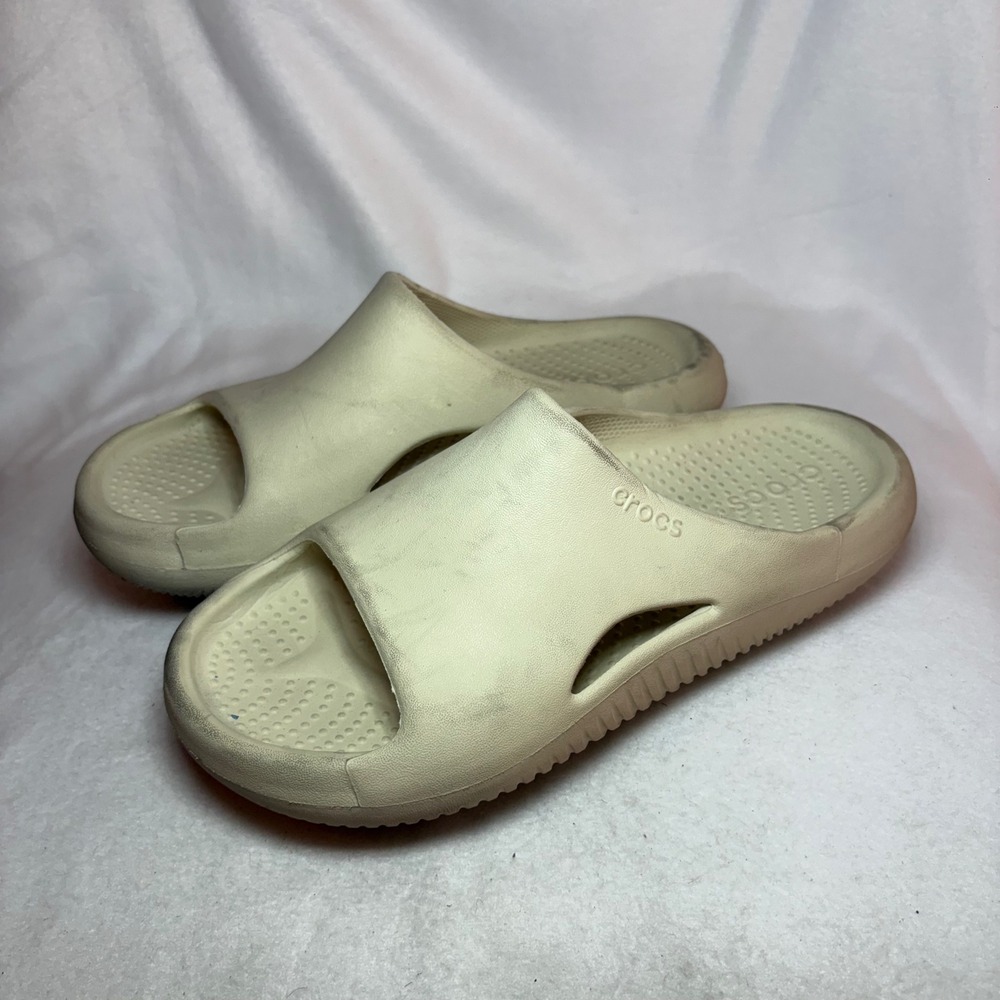 Crocs Mellow Recovery Slide Bone Off-White Women 7 Men 5 Sandals
